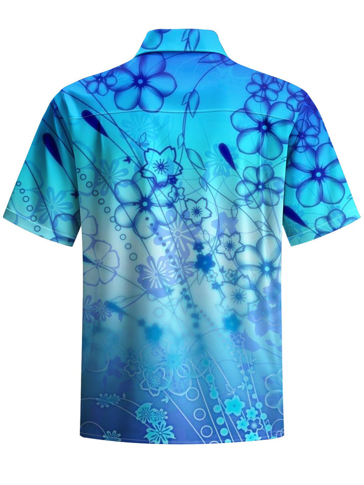 Alohadaddy® Hawaiian floral print with chest pocket and stretch for men&