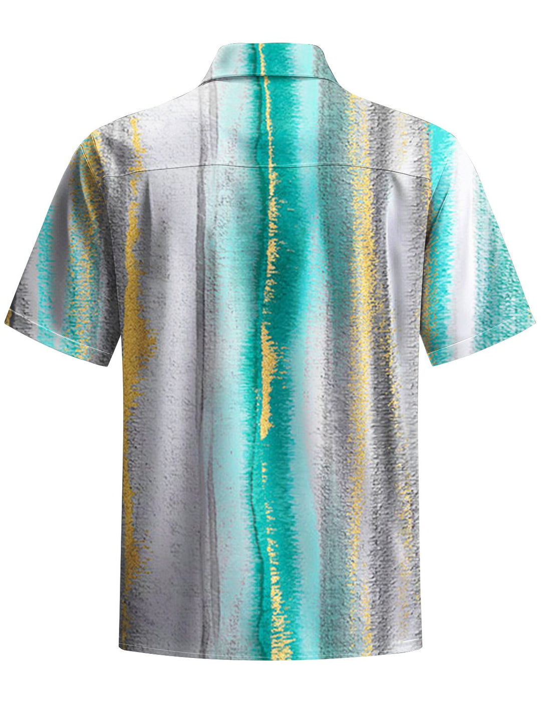 Alohadaddy® Casual Stripe Art Print Chest Pocket Stretch Men&