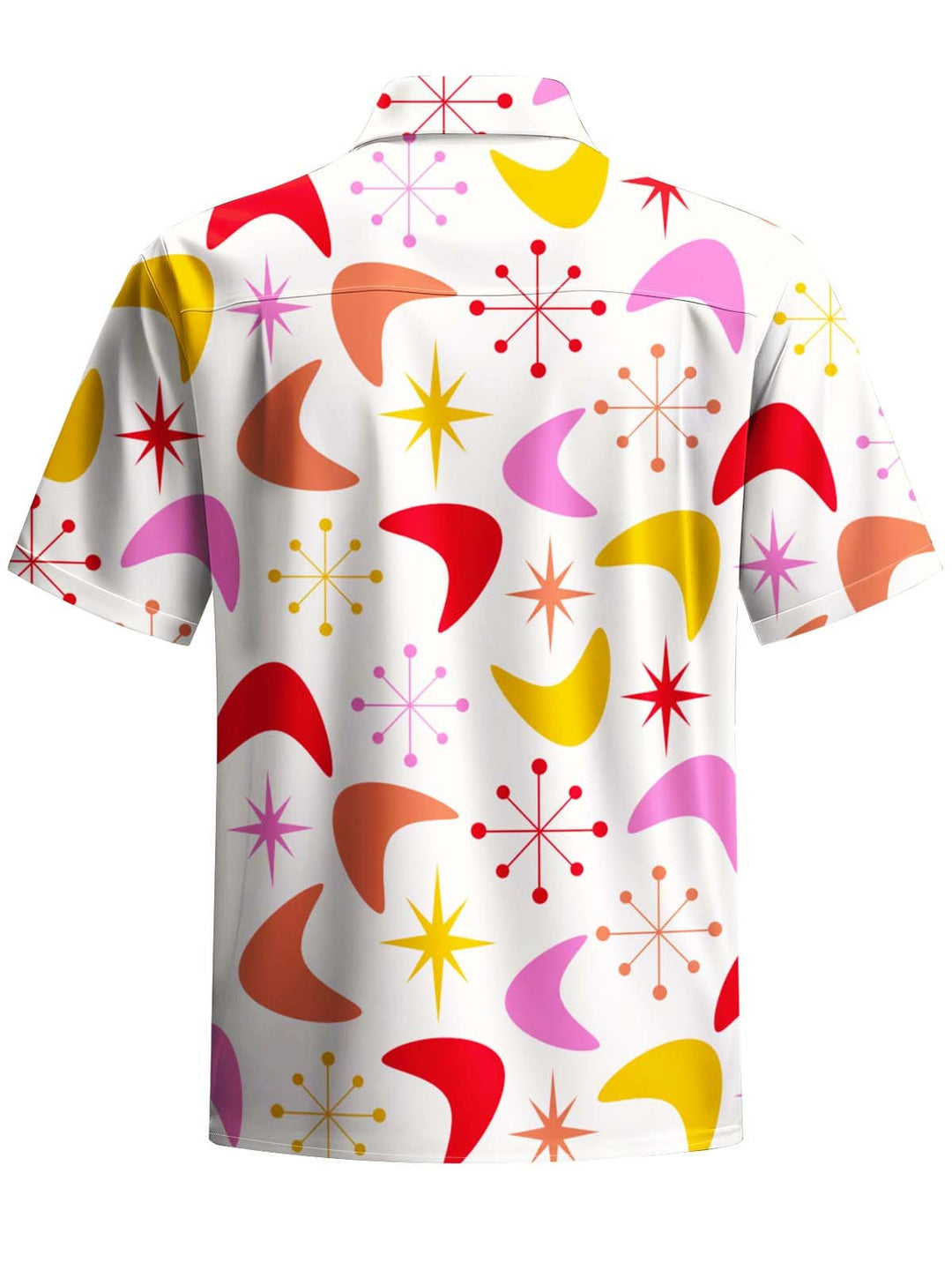 Alohadaddy® Casual Geometric Art Print Chest Pocket Stretch Men&