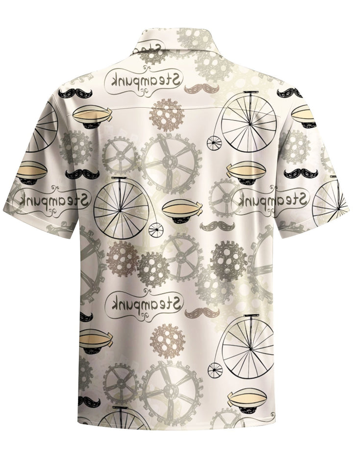 Alohadaddy® Retro Gear Mustache Ombre Print Art Pocket Stretch Men&