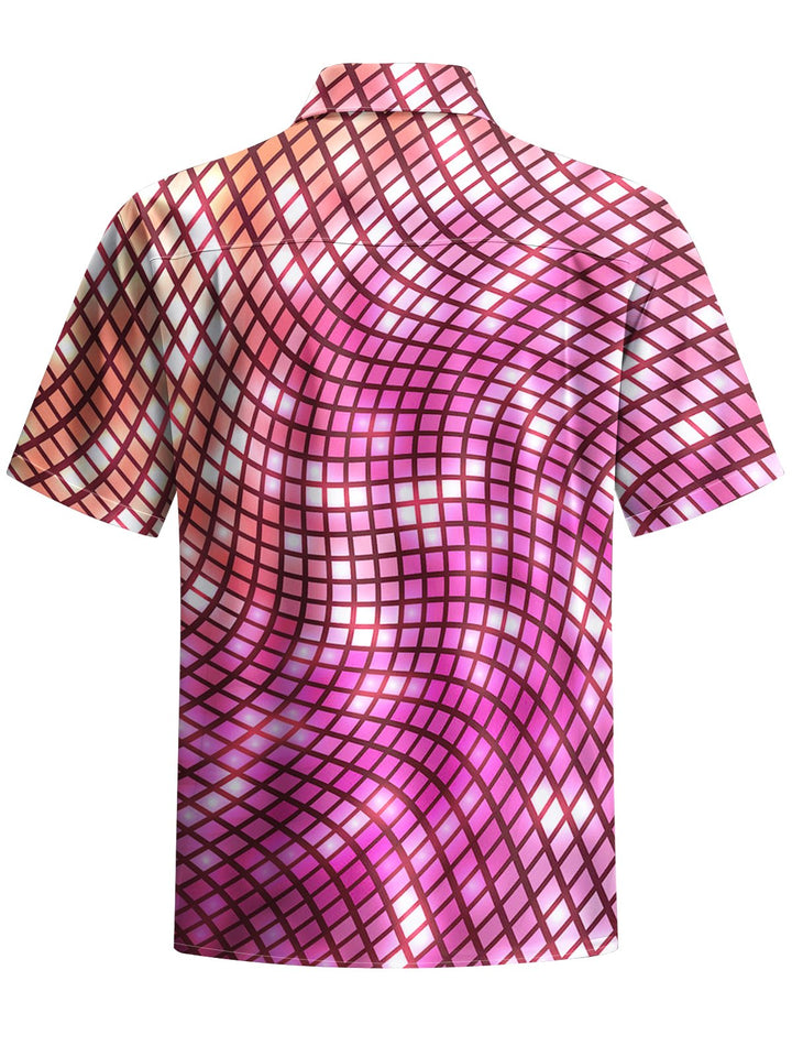 Alohadaddy® Casual Plaid Ombre Print Art Pocket Stretch Men&
