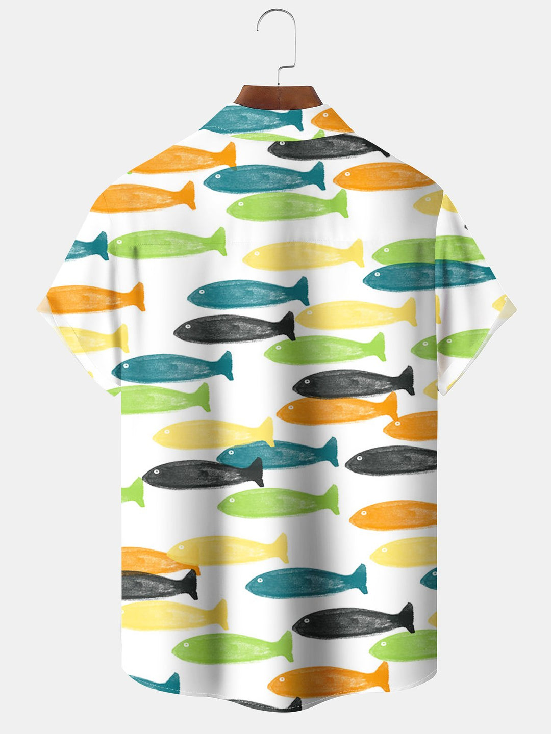 Alohadaddy® Casual Geometric Fish Pocket Button Stretch Men&