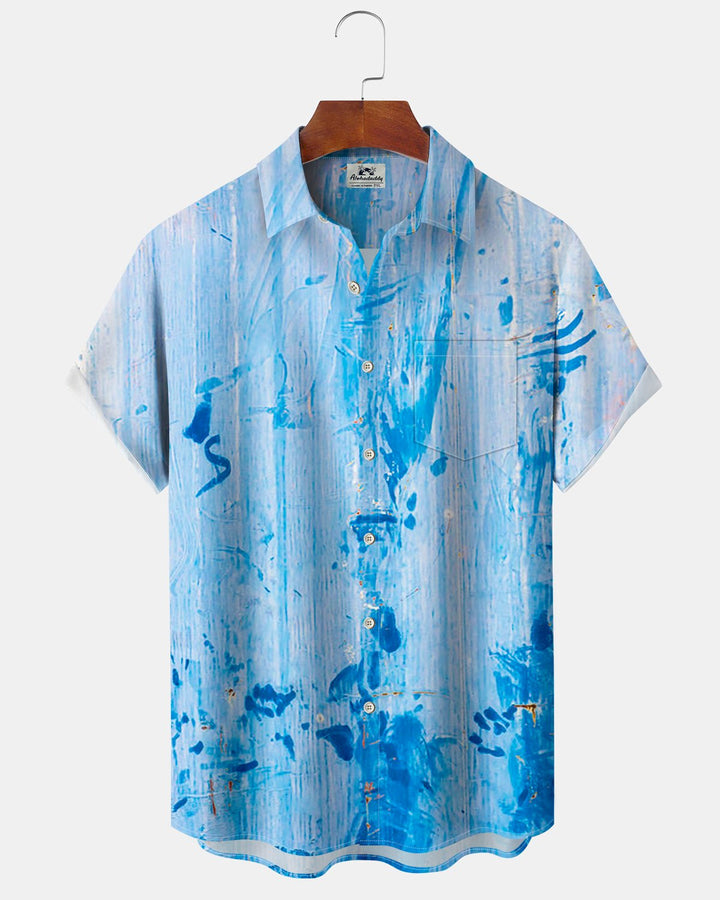 Alohadaddy® Casual Stripe Abstract Graphic Print Pocket Elastic Button Men&