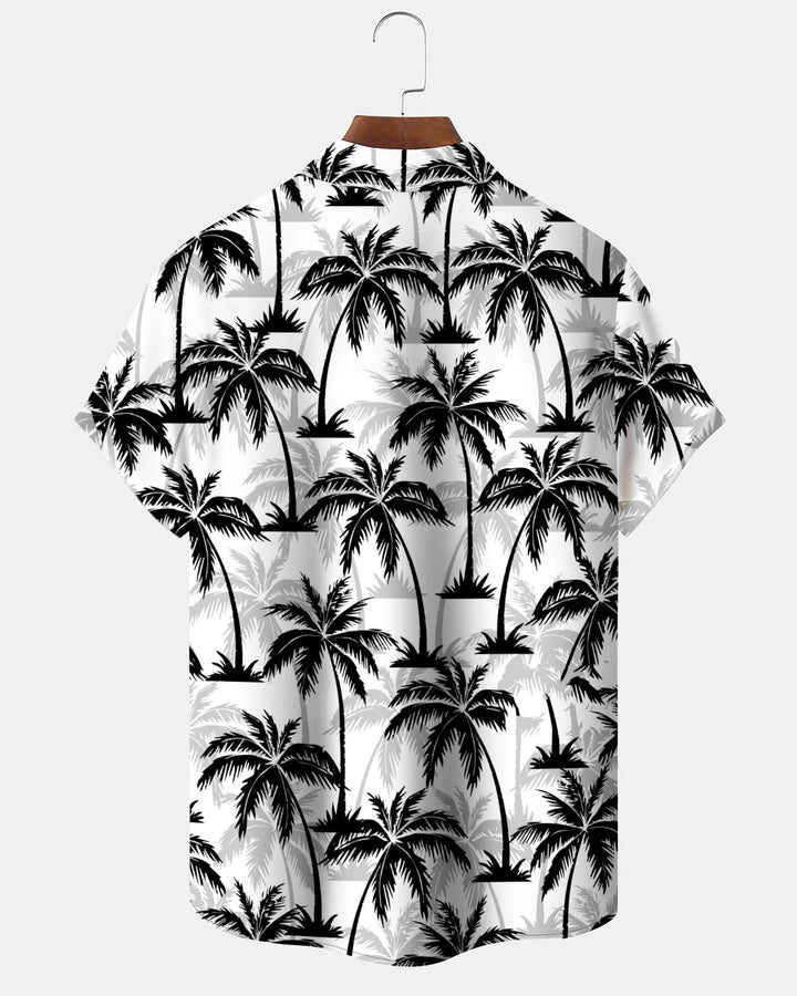 Alohadaddy® Hawaiian Palm Tree Print Art Button Stretch Pocket Men&