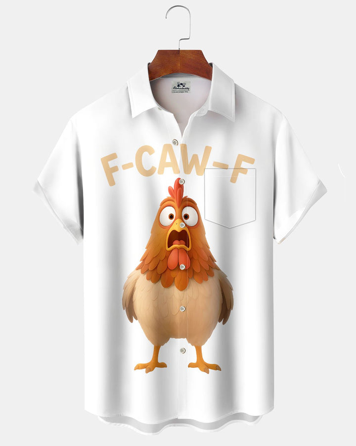 Alohadaddy® Casual Rooster White Art Print Men&