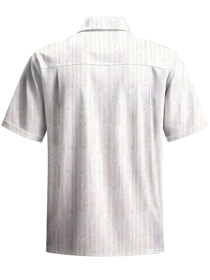 Alohadaddy® Casual Stripe Printed Chest Pocket Men&