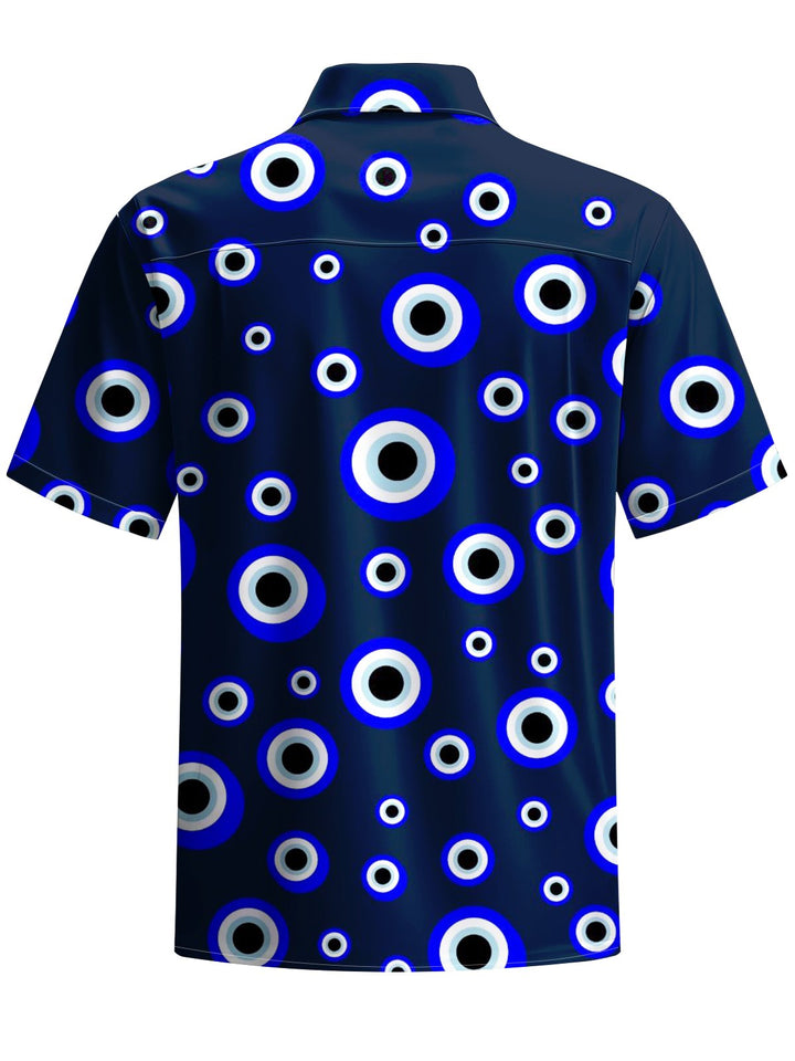 Alohadaddy® Casual Geometric Art Print Chest Pocket Men&