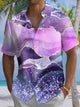 Alohadaddy® Hawaiian Abstract Texture Art Print Moisture Wicking Men's Short Sleeve Shirts Big & Tall