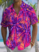 Alohadaddy® Hawaii Palm Tree Art Print Chest Pocket Mens Short Sleeve Shirt Big & Tall