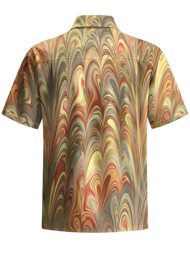 Alohadaddy® Hawaiian Abstract Texture Art Print Chest Pocket Mens Short Sleeve Shirts Big &amp; Tall