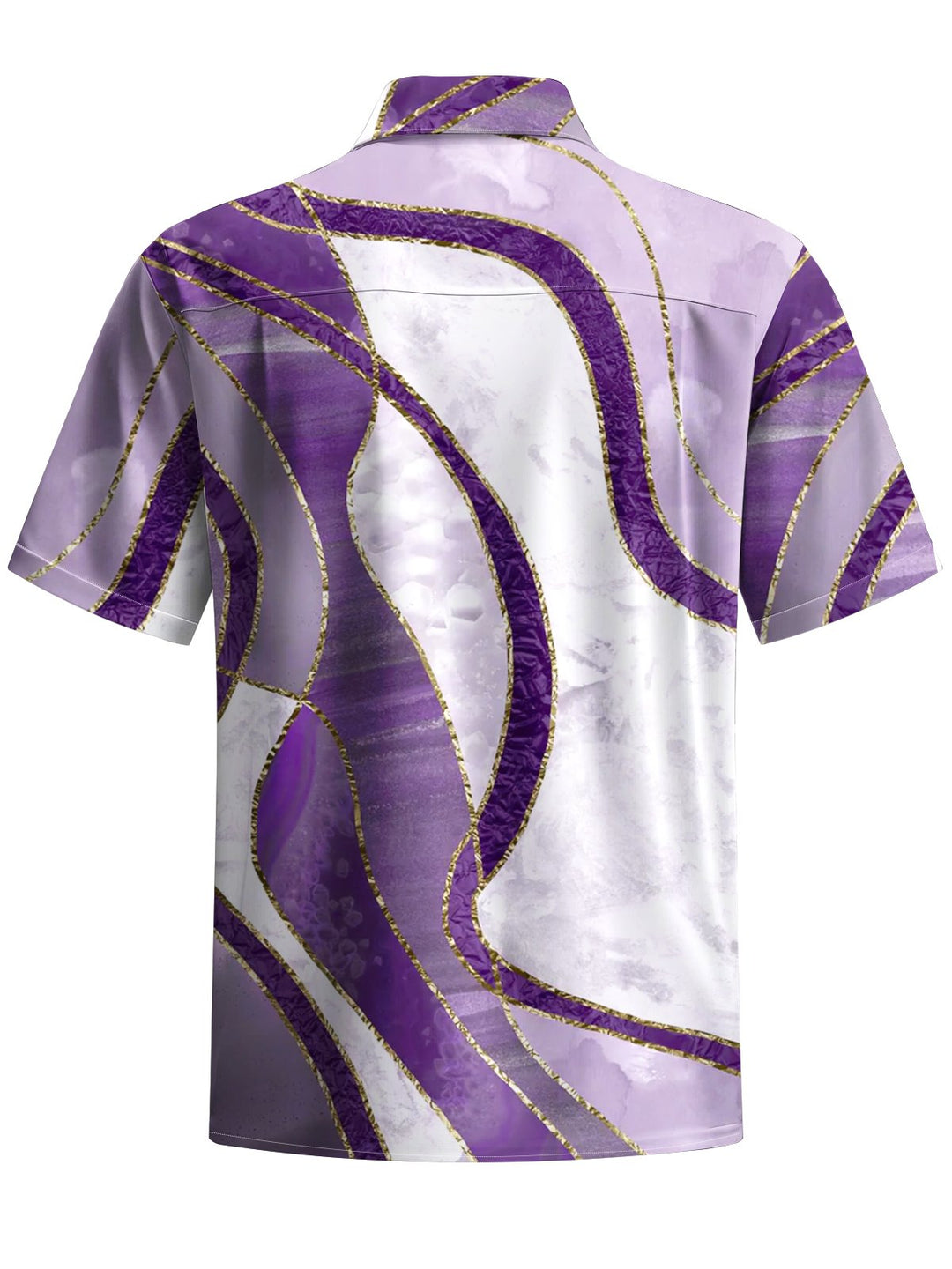 Alohadaddy® Casual Abstract Art Print Chest Pocket Men Short Sleeve Shirt Big &amp; Tall