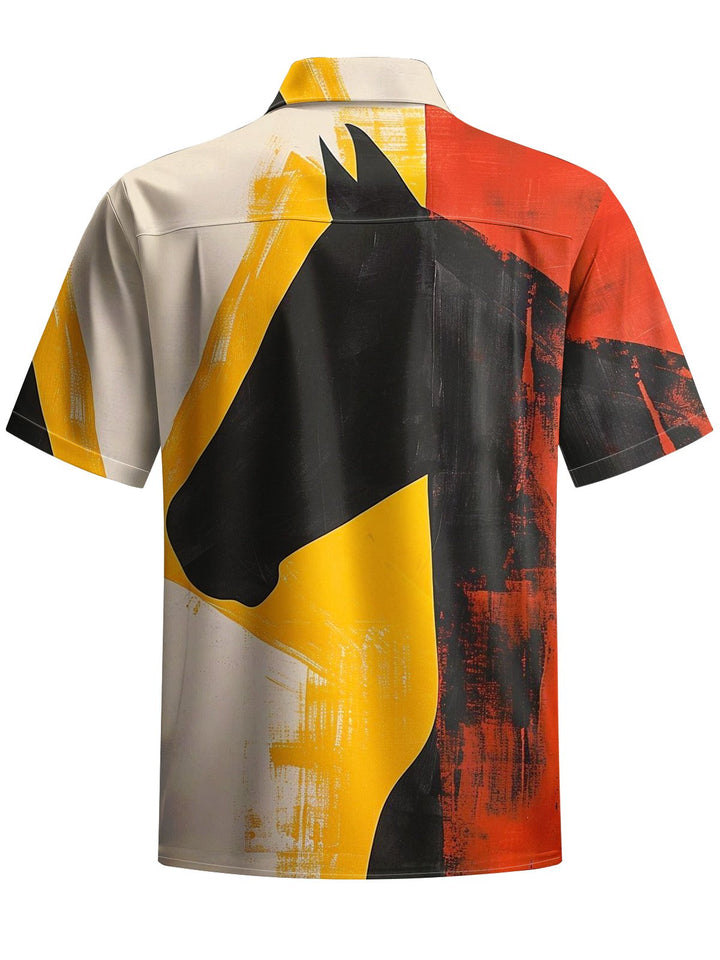 Alohadaddy® Casual Vintage Horse Chest Pocket Moisture Wicking Mens Short Sleeve Shirt Big &amp; Tall