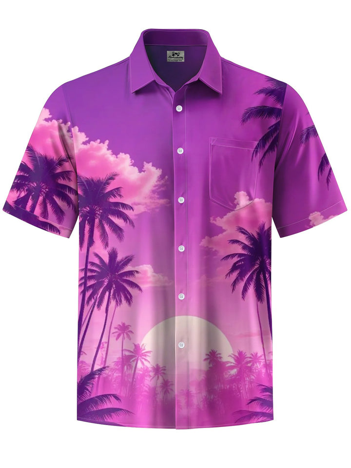 Alohadaddy® Hawaiian Palm Tree Art Print Chest Pocket Men&