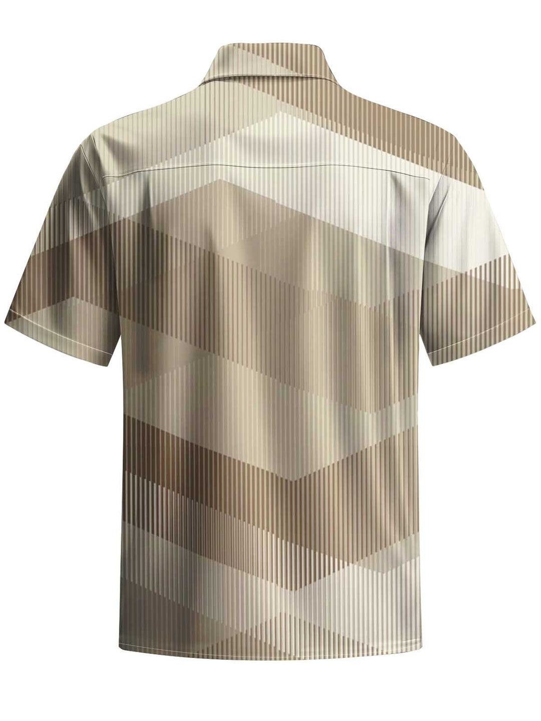 Alohadaddy® Casual Stripe Geometric Art Print Chest Pocket Men&