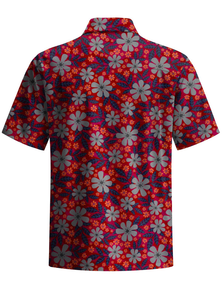 Alohadaddy® Casual Floral Print Art Pocket Stretch Men&