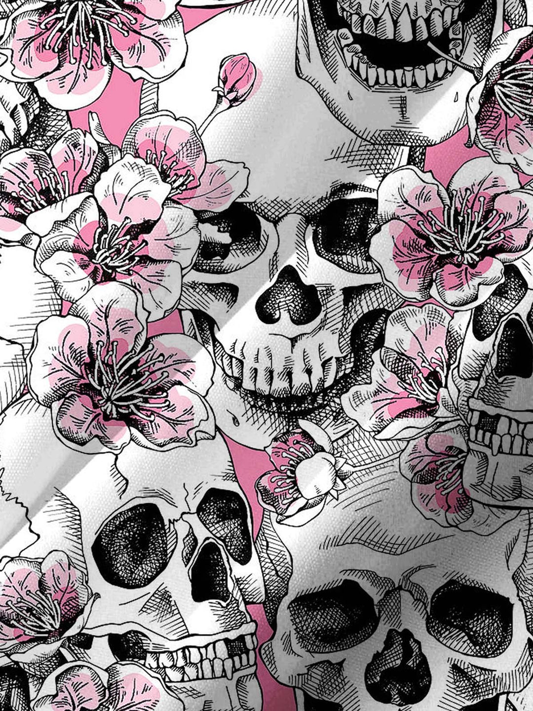 Alohadaddy® Casual Skull Geometric Print Art Chest Pocket Stretch Men&