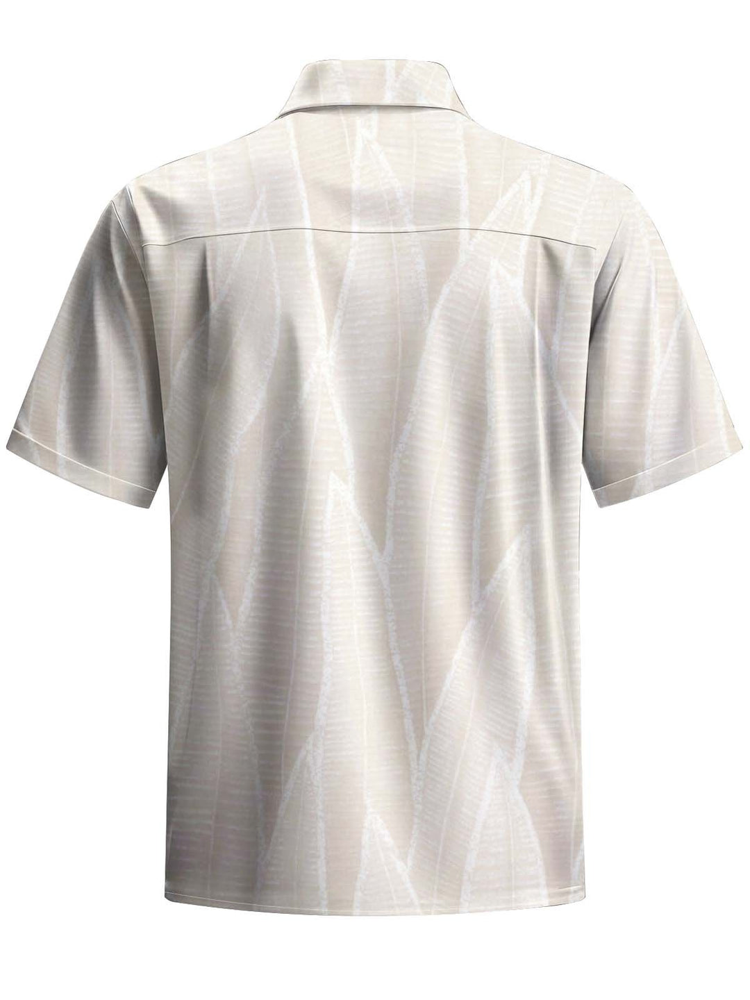 Alohadaddy® Casual Leaf Art Print Chest Pocket Stretch Men&