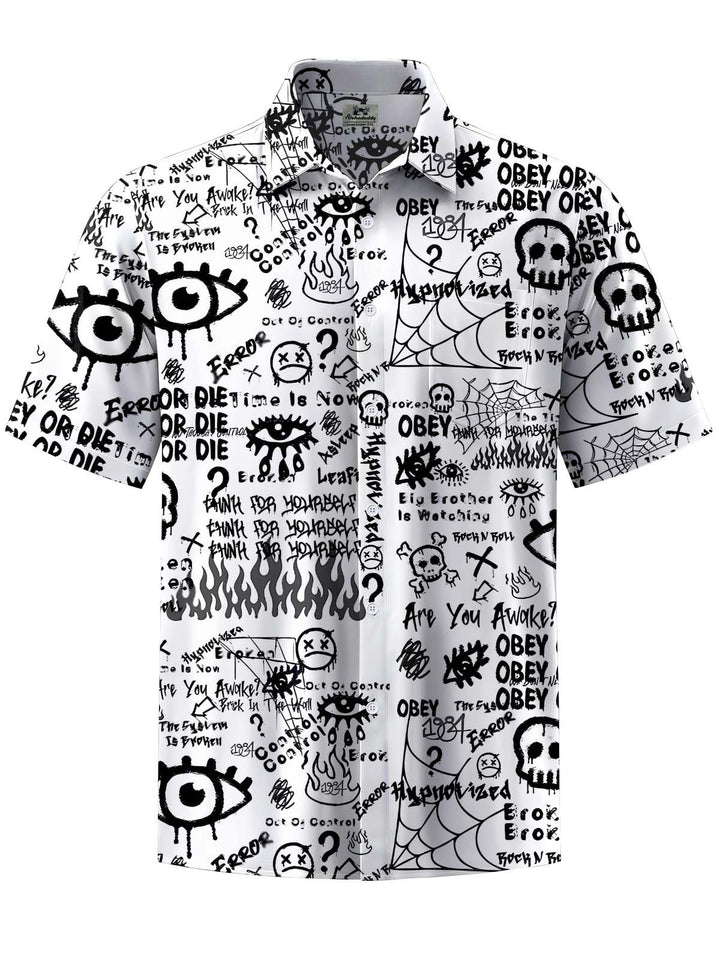 Alohadaddy® Casual Graffiti Print Art Pocket Stretch Men&