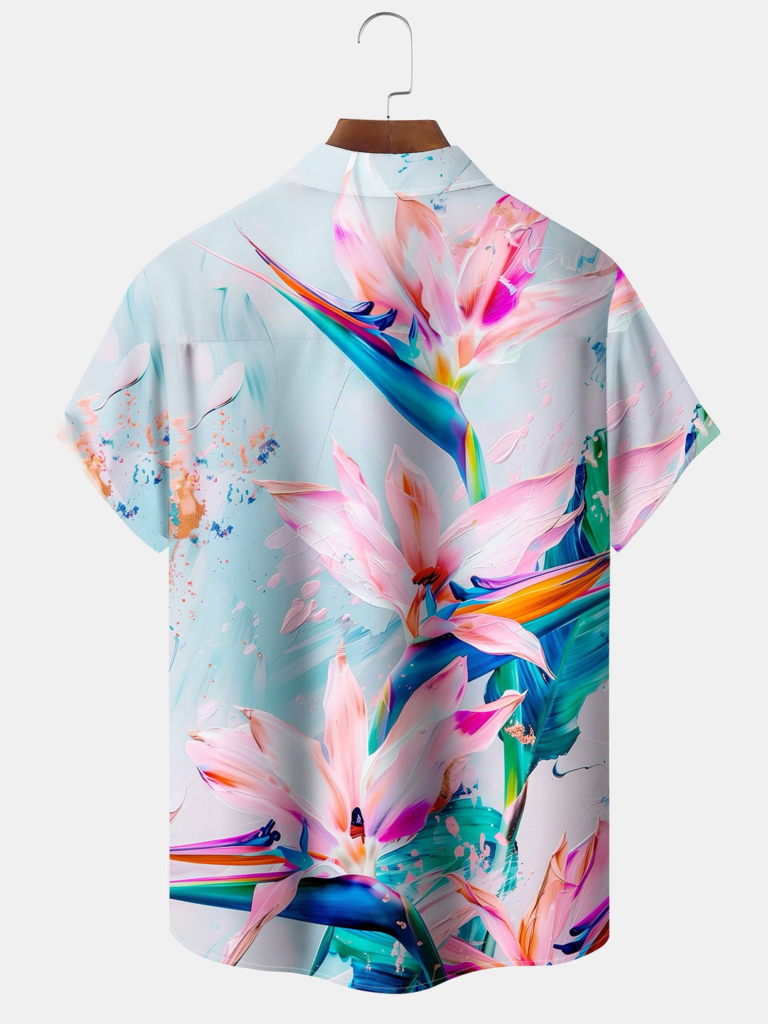 Alohadaddy Casual Everyday Flowers Print Art Button Cardigan Pocket Polyester Stretch Large Size Long Short Sleeve Shirt