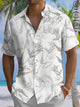 Alohadaddy® Casual Floral Resort Art Print Chest Pocket Moisture Wicking Large Size Hawaiian Shirt