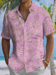 Alohadaddy® Hawaii Palm Leaf Art Print Chest Pocket Men's Short Sleeve Shirt Big & Tall