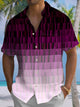 Alohadaddy® Casual Gradient Geometric Art Print Moisture Wicking Chest Pocket Men's Short Sleeve Shirt Big & Tall