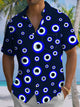 Alohadaddy® Casual Geometric Art Print Chest Pocket Men's Short Sleeve Shirt Big & Tall