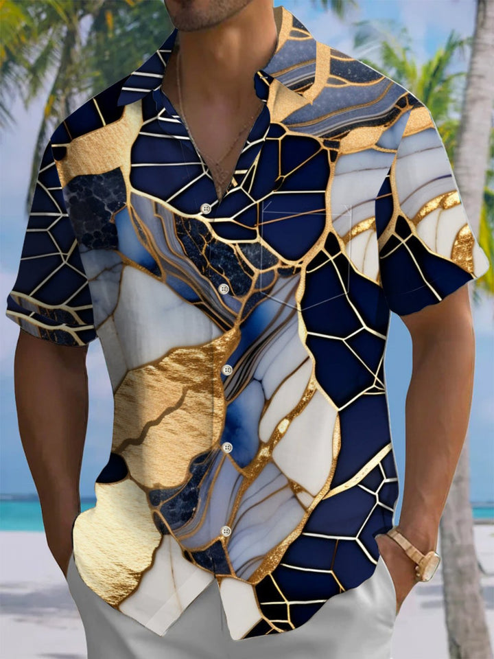 Alohadaddy® Casual Geometric Art Print Moisture Wicking Men&