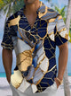 Alohadaddy® Casual Geometric Art Print Moisture Wicking Men's Short Sleeve Shirt Big & Tall