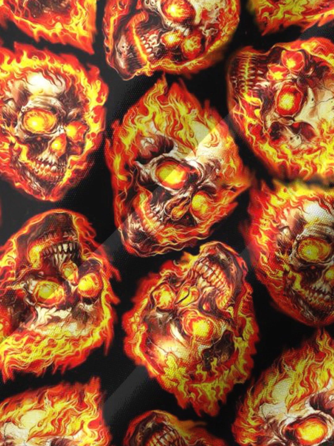 Alohadaddy® Retro Punk Flaming Skull Print Art Chest Pocket Men&