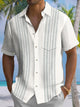 Alohadaddy® Casual Stripe Art Print Moisture Wicking Mens Short Sleeve Shirt Big & Tall