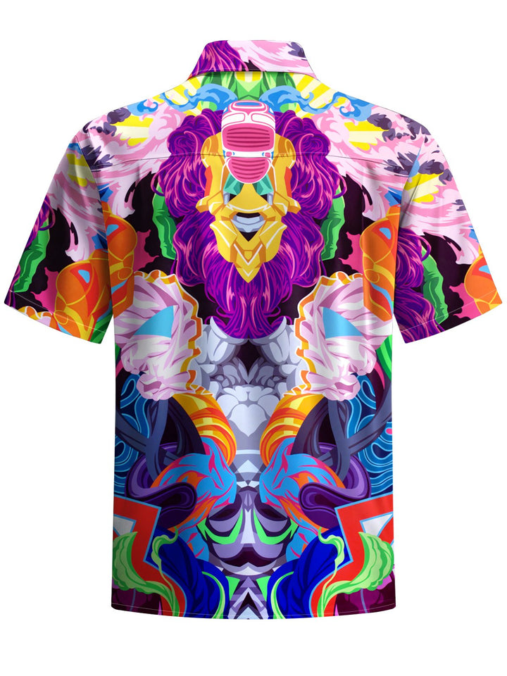 Alohadaddy® Hawaiian Abstract Art Print Art Chest Pocket Men Short Sleeve Shirts Big &amp; Tall