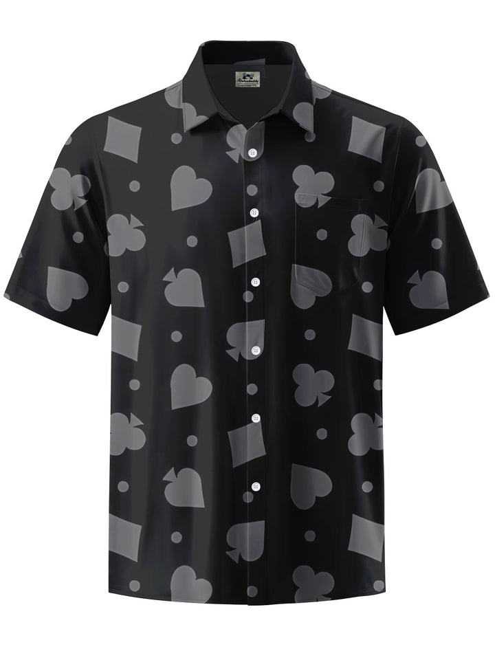 Alohadaddy® Casual Geometric Art Print Chest Pocket Men&