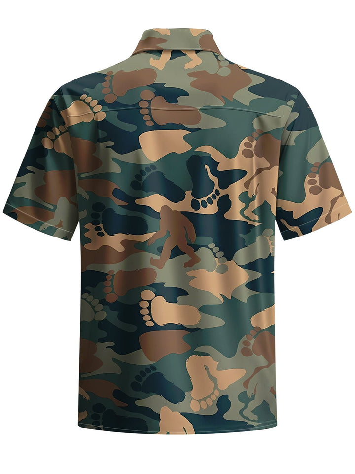 Alohadaddy® Vintage Camo Bigfoot Art Print Chest Pocket Men&