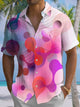 Alohadaddy® Casual Geometric Art Print Chest Pocket Men's Short Sleeve Shirt Big & Tall