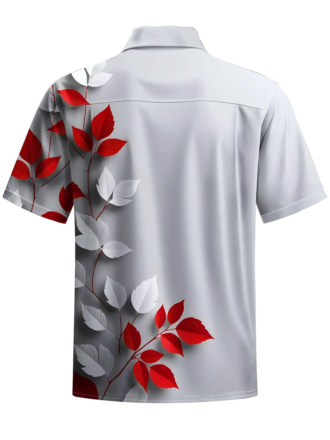 Alohadaddy® Casual Leaf Art Print Chest Pocket Men&