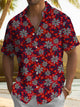 Alohadaddy® Casual Floral Print Art Pocket Stretch Men's Short Sleeve Shirt Big & Tall