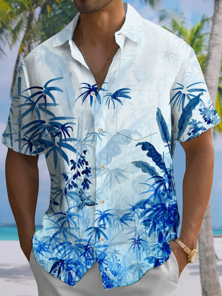 Alohadaddy® Casual Tropical Bamboo Art Print Stretch Men&