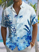 Alohadaddy® Casual Tropical Bamboo Art Print Stretch Men's Short Sleeve Shirt Big & Tall