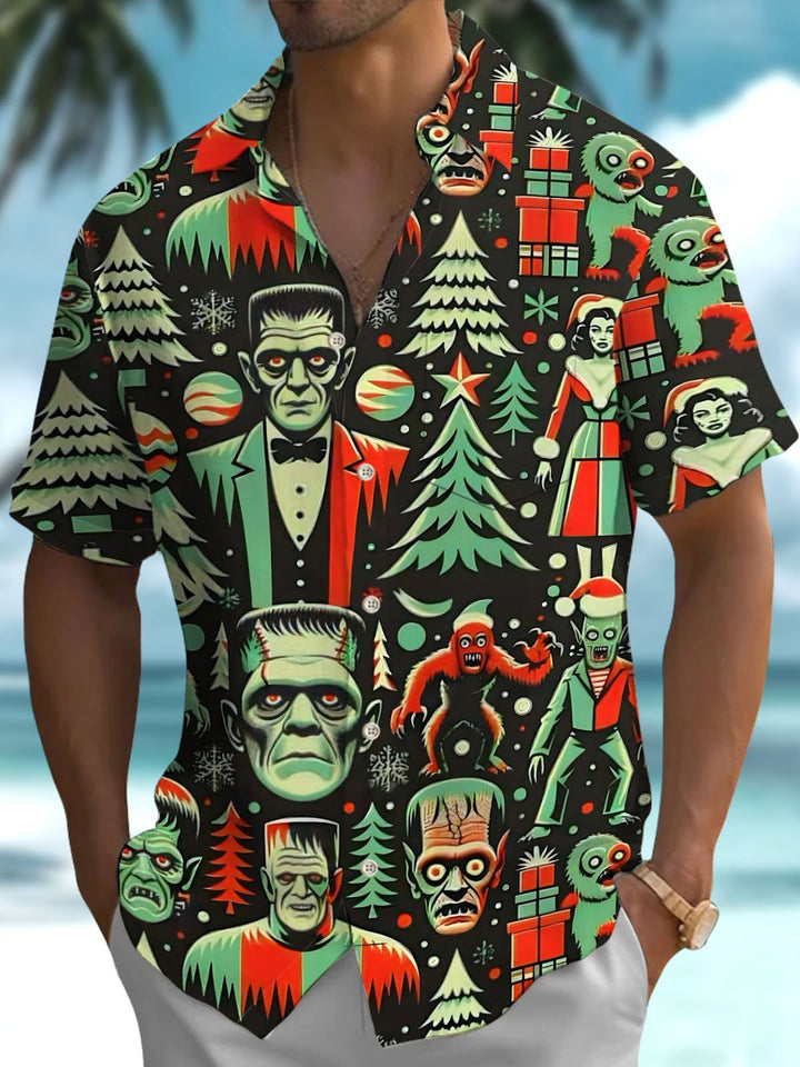 Alohadaddy® Holiday Christmas Art Print Pocket Stretch Men&