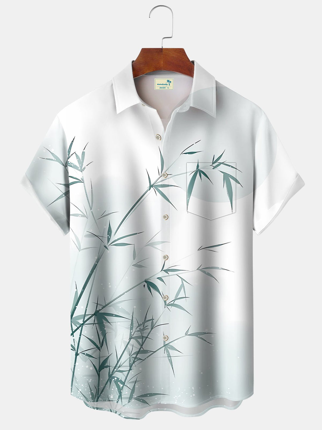 Camisa informal de verano con estampado de plantas y bambú de Alohadaddy