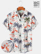 Men's Vintage Hawaiian Shirt Palm Tree Men's Cotton Plus Size Seersucker Top