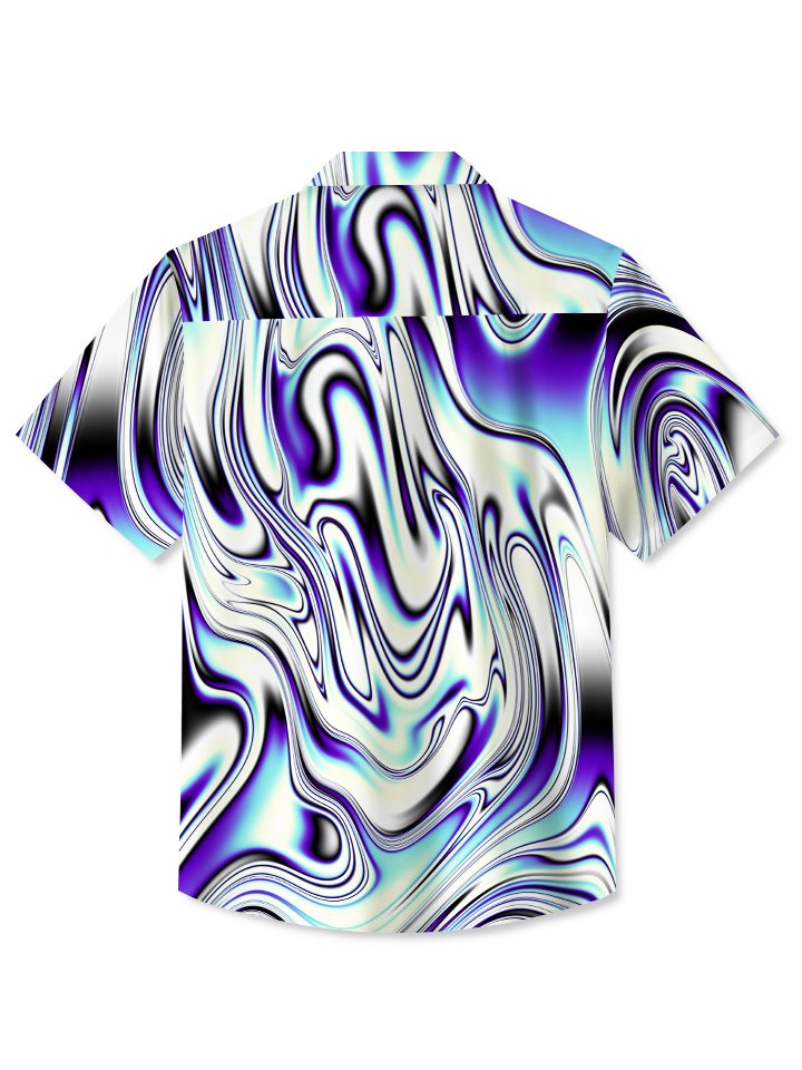 Alohadaddy Vintage Abstract Gradient Fluid Psychedelic Print Shirt