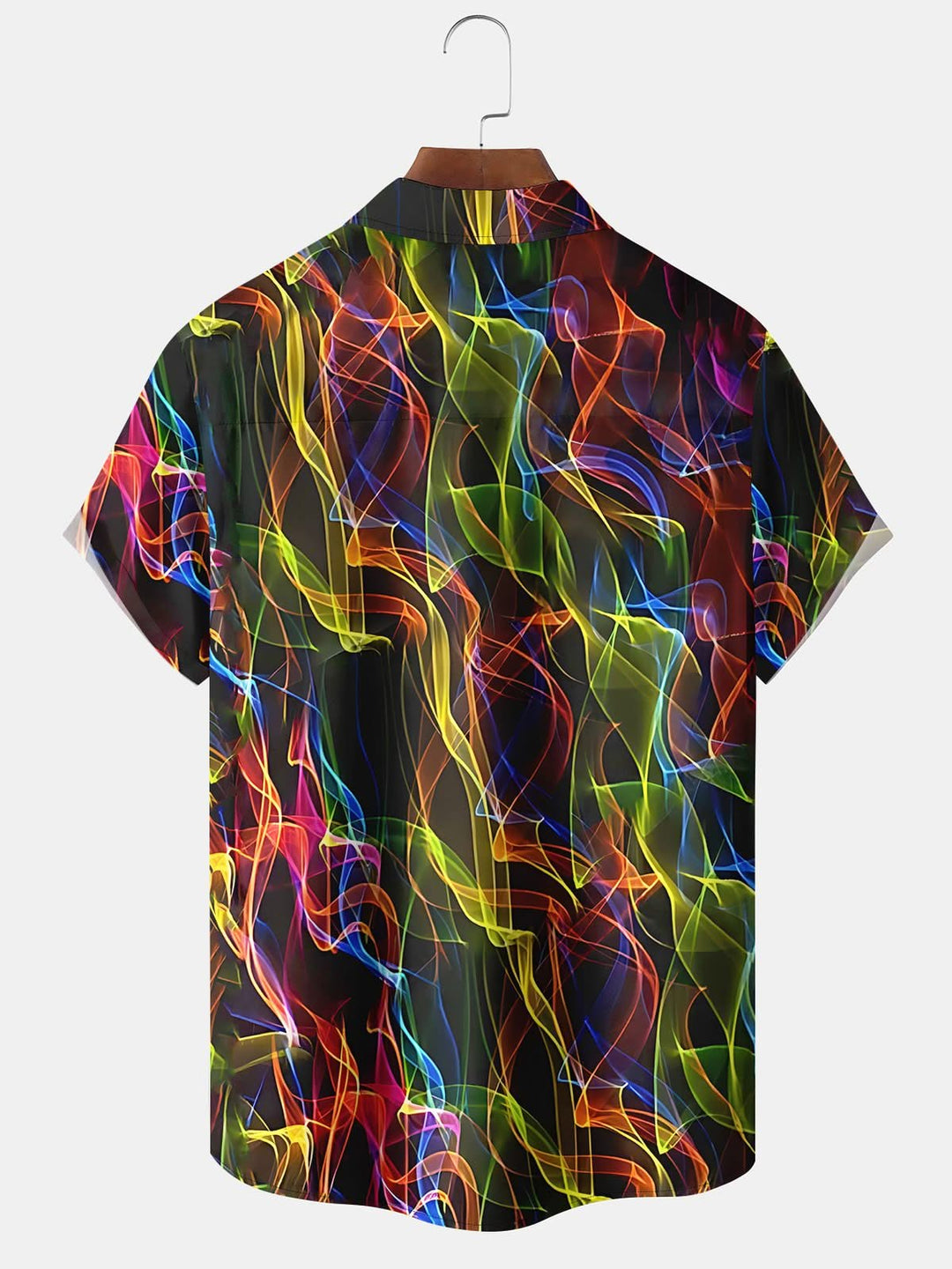 Camisa casual colorida y abstracta para hombre