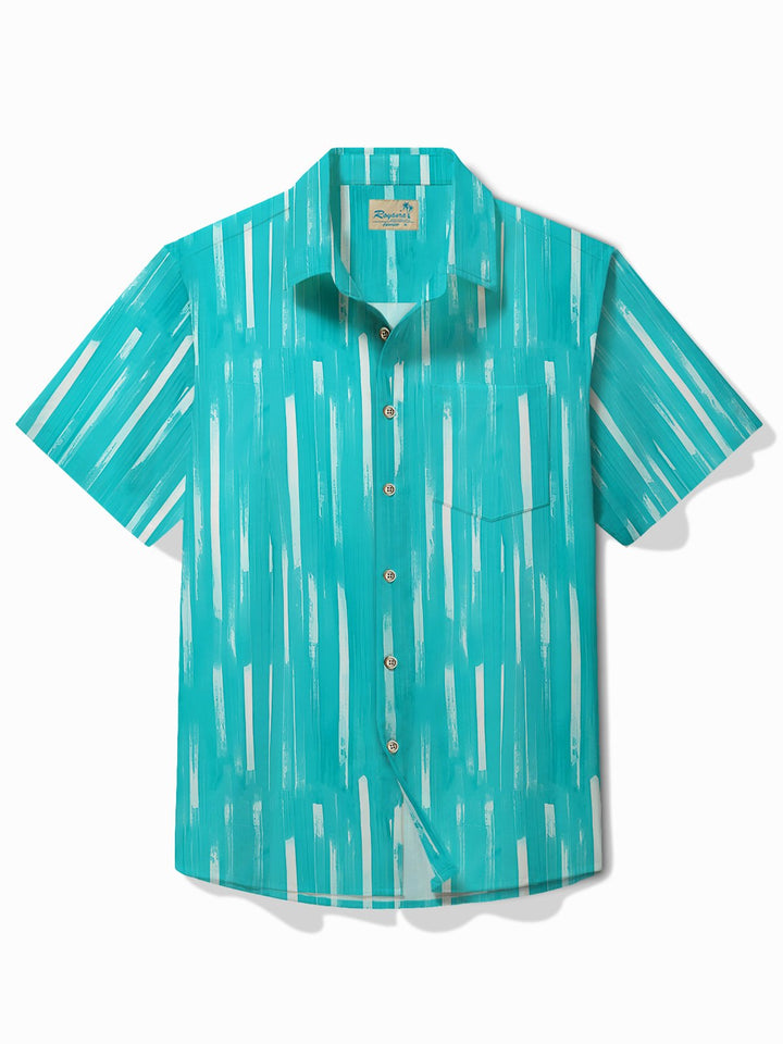 Camisa hawaiana con diseño geométrico de Alohadaddy para hombre, con rayas abstractas, bolsillo para el cuidado, para acampar, talla grande