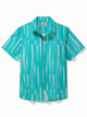 Alohadaddy Geometric Art Men's Hawaiian Shirt Abstract Stripe Care Pocket Camping Shirt Big Tall