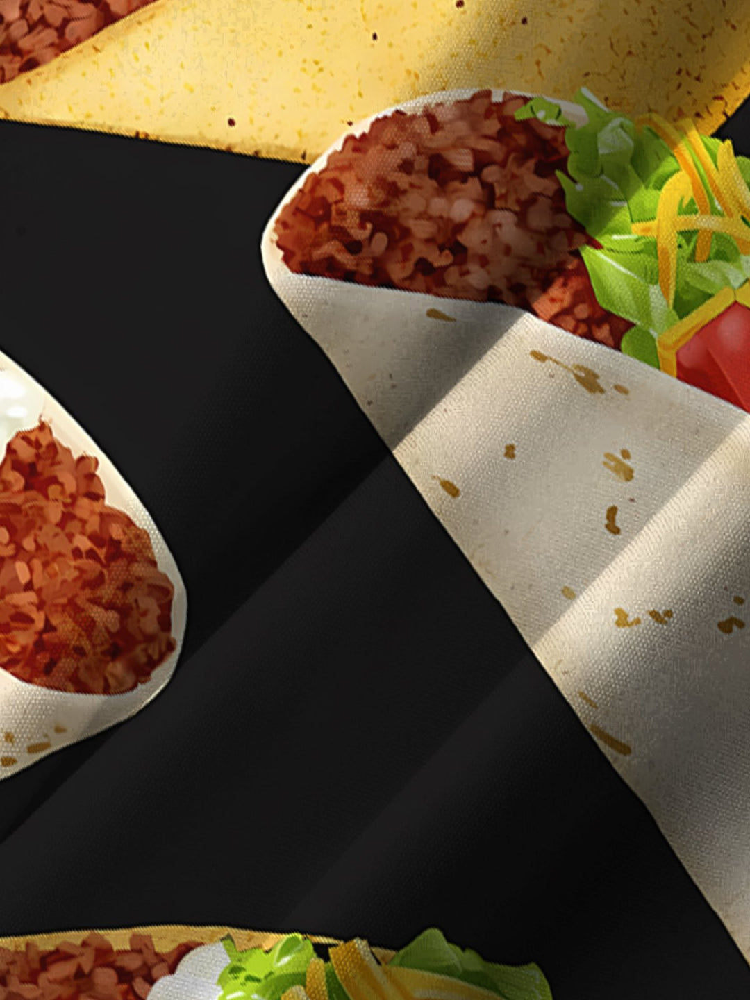 Camisa de manga corta con comida hawaiana y tacos para hombre