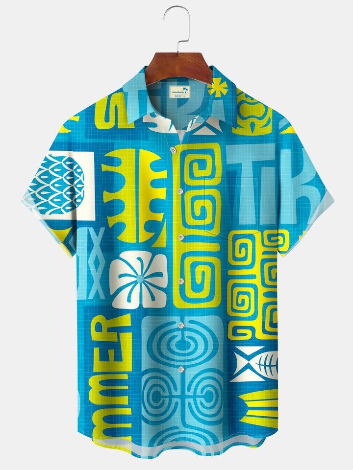 Alohadaddy 60s retro Hawaiian tiki short sleeve shirt