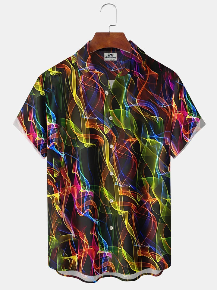 Camisa casual colorida y abstracta para hombre