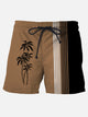 Pantalones cortos de playa de rayas degradadas de secado rápido para hombre, pantalones casuales sin arrugas de talla grande